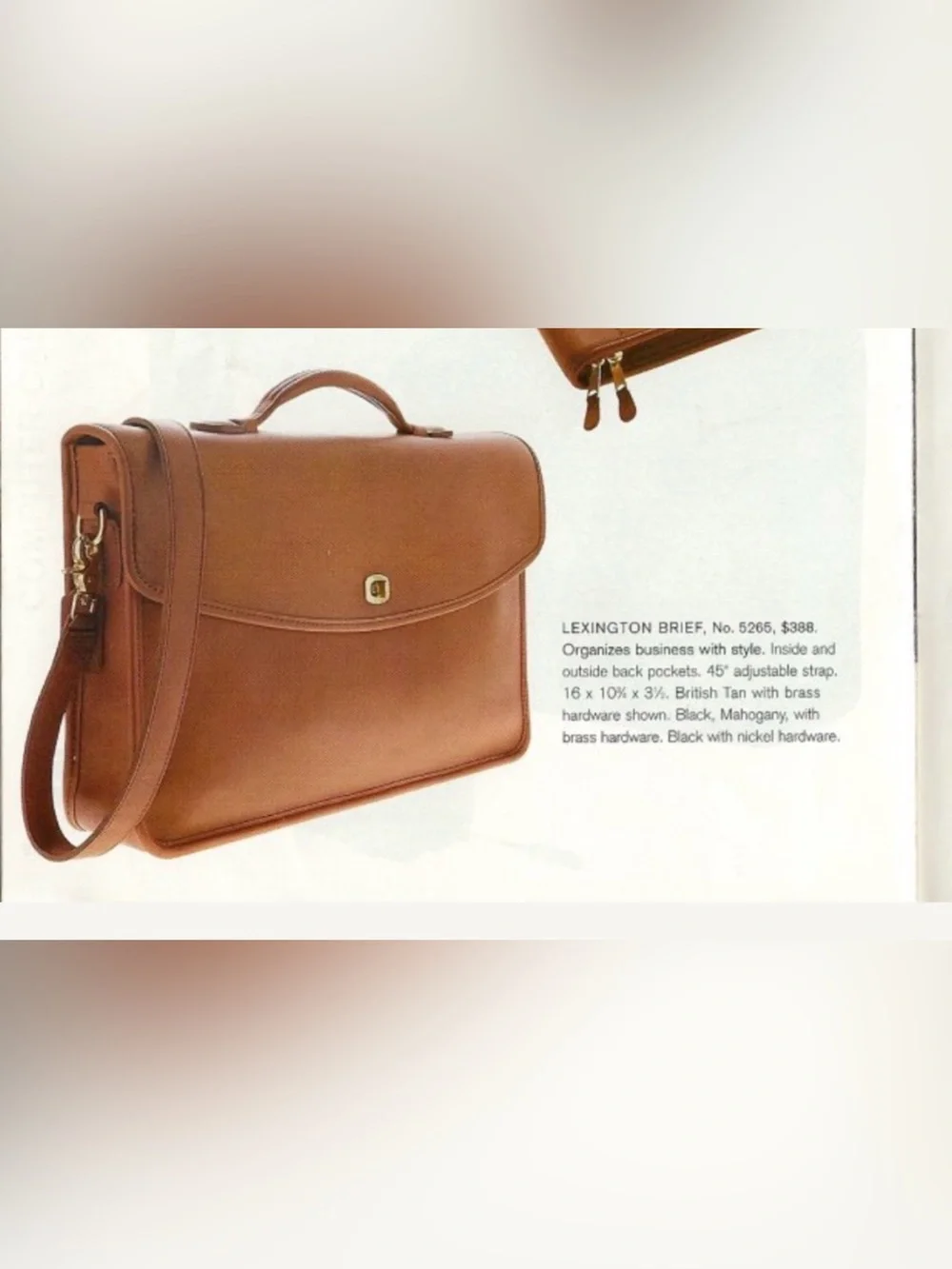 Vintage Coach Lexington Briefcase, Style 5265, British Tan